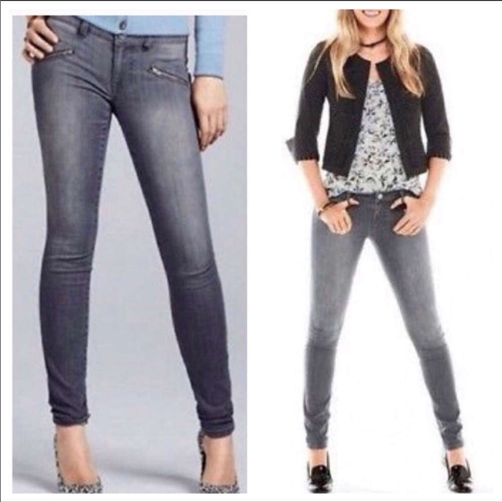CAbi gray zipper graphite skinny jeans sz.6